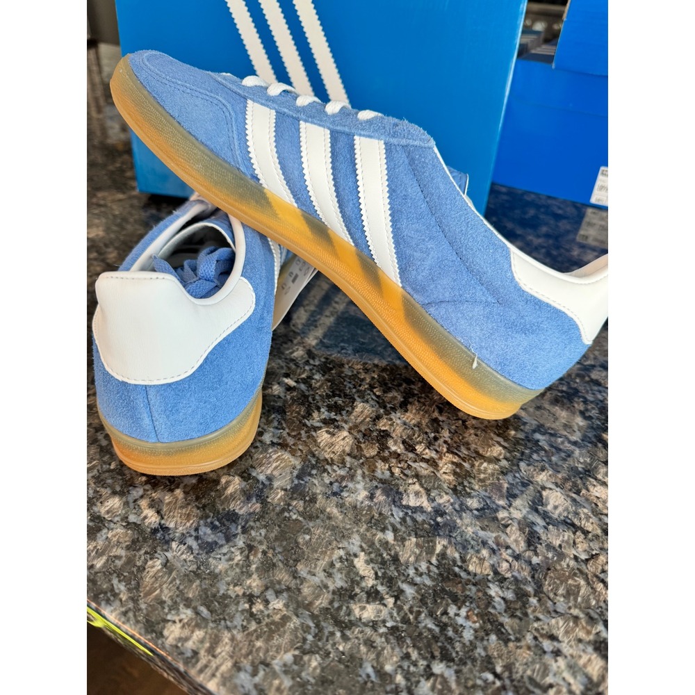 Adidas Gazelle Indoor W‎ Blue Fusion Cloud White Suede Sneakers HQ8717 Womens 10 - Picture 3 of 5